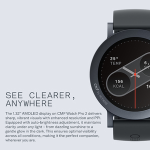 มีสินค้าในสต็อก นาฬิกาอัจฉริยะ CMF Smart Watch Pro 2 หน้าจอ AMOLED 1.3 นิ้ว รองรับหน้าปัดนาฬิกามากกว่า 100 แบบ รองรับการโทรผ่านบลูทูธ ลดเสียงรบกวนด้วย AI พร้อม GPS - Product Image 3