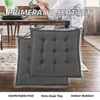 Ensemble de 2 coussins de siège carrés en velours côtelé PRIMEPATIO avec attaches, rembourrage en mousse de haute qualité et design matelassé pour chaise de bureau