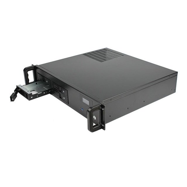 2U 4 Hot Swap Bays 19 Inch Rack Mount Industrial Pc Chassis Mini Itx Server Chassis