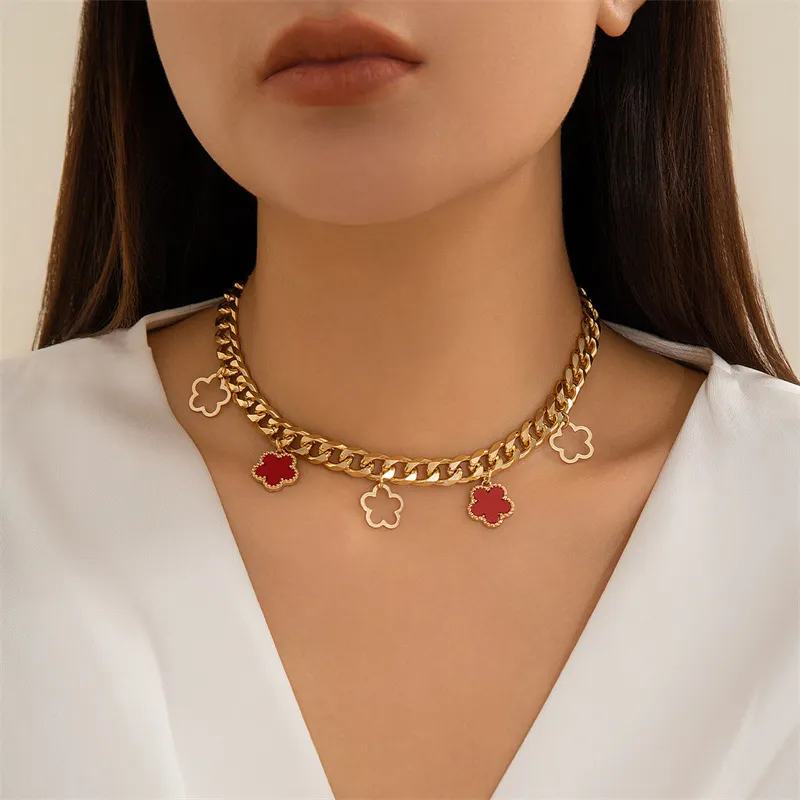 Conjunto de joias de aço inoxidável banhado a ouro 18K de alta qualidade moda brincos colar pulseira conjunto de flores para mulheres
