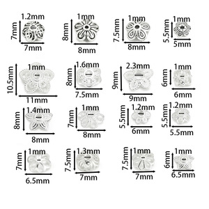 Cuentas espaciadoras de plata de ley 925 con diseño de flor hueca para la fabricación de pulseras, componentes de joyería, accesorios DIY - Product Image 2