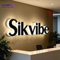 Enseigne Murale Lumineuse LED 3D Personnalisée en Acrylique et Acier Inoxydable avec Effet Halo, Télécommandée, pour Intérieur/Extérieur, Logos d'Entreprises, Bureaux et Façades de Magasins