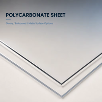 Plaque de polycarbonate transparente de 2 mm, 1220x2440 mm, résistante au feu, avec revêtement UV, pour les applications de toiture et de thermoformage.