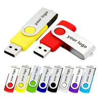 Clé USB pivotante en métal avec logo personnalisé, USB 2.0, en vrac, de 128 Mo à 32 Go, clé mémoire personnalisée pour ordinateur portable