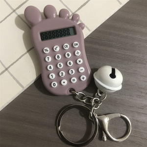 Mini Cute Footprint Calculator 8 Digit Battery Powered Silicone Keychain For Students Gift - Product Image 4