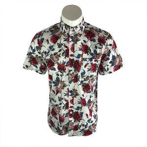 Fabricante hombres flor impreso Hawaiano de manga corta Camiseta casual - Product Image 1