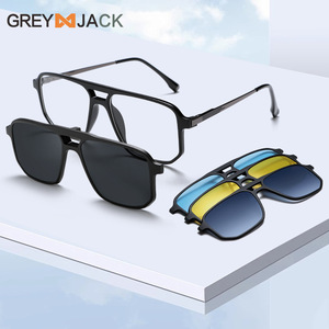 Gafas magnéticas para hombre con lentes polarizadas UV400 TR, montura metálica, estuche negro incluido 6082 - Product Image 3