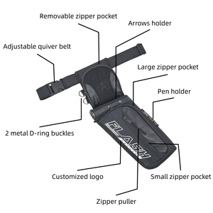 เครื่องกันสั่นสำหรับการยิงธนูโอดีเอ็มพร้อมสายพานปรับได้และกระเป๋าอุปกรณ์เสริมขนาดใหญ่3ช่องไร้เสียงรบกวนสำหรับการยิงธนู - Product Image 5