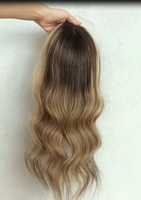100% européen vierge cheveux humains Topper Blonde Clip dans les morceaux de cheveux juif casher Topper italien dentelle avant pleine dentelle toupet