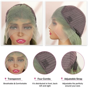 FH Wholesale 13x4 Long Straight Green <b>Wig</b> 20 Inch Raw Brazilian <b>Human</b> <b>Hair</b> <b>Lace</b> Frontal <b>Wigs</b> Vendor - Product Image 4