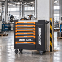 Chariot à outils à sept tiroirs latéraux, robuste, en fer, capacité de charge industrielle personnalisée, OEM ODM, chariot roulant pour garage et atelier