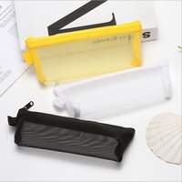 Trousse à crayons triangulaire simple et transparente en maille, grande capacité, pour hommes, femmes, écoles et bureaux