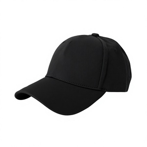<b>Black</b> 6-Panel <b>Baseball</b> <b>Cap</b> 100% Cotton Fitted Unisex Casual Solid Color Adult Hat - Product Image 3