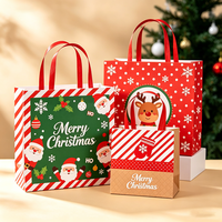 Sacs en papier personnalisés avec logo imprimé pour Noël, en espagnol Feliz Navidad, livraison express en 72h, sac cadeau en carton blanc renforcé