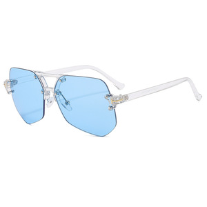 Gafas de Sol Rectangulares sin Montura, Protección UV400, Estilo Piloto, Unisex, para Conducir, Modelo 9010 - Product Image 3