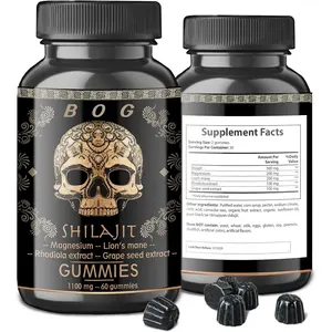 Gomas de goma Shilajit Sugar Fee feitas de resina Shilajit do Himalaia orgânica pura fonte de ácido fúlvico e húmico natural