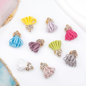 Pendentif multicolore en tissu à franges tricoté à la main pour accessoires de bijoux DIY - Product Image 3