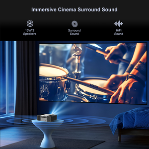 Projecteur <span class=keywords><strong>de</strong></span> cinéma maison Touyinger Q11W Ultra 2000 ANSI Lumens HD 4K vidéo WiFi, son <span class=keywords><strong>de</strong></span> haute <span class=keywords><strong>qualité</strong></span>, faible consommation d'énergie, entièrement fermé - Product Image 3