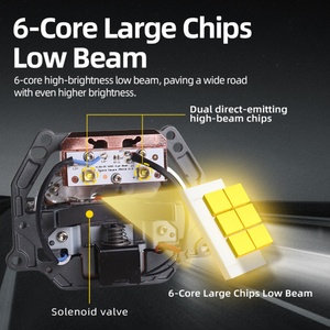 LK12 Max Biled Square Bi Led <b>Projector</b> Lens 76w High Low Beam 6000k Cool White Aluminum Car Headlight Waterproof for Cars - Product Image 5