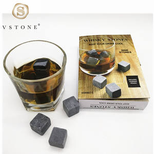 Vente en gros, 9 pièces, accessoires de Bar, refroidissement, glaçons, <span class=keywords><strong>granit</strong></span> naturel, pierres à <span class=keywords><strong>whisky</strong></span>, ensemble cadeau avec velours - Product Image 3