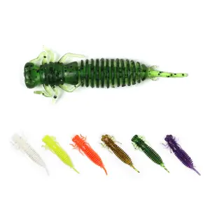 De Fabriek Custom 5Cm Larve Zachte Kunstaas Kunstaas Vissen Worm Siliconen Bass Pike Minnow Swimbait Jigging Plastic Aas