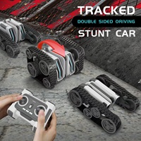 Grosir HOSHI 1613 Kendaraan Stunt Track Tank RC Dua Sisi 3.7V 500mAh Mobil Remote Control Mainan Mobil RC Drift Berputar 360 Derajat Hadiah