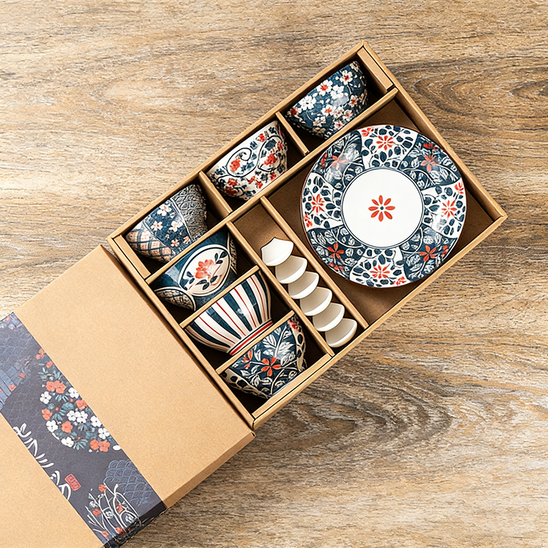 ชาม Rainbow-6 จำนวน 6 ใบ, ช้อน 6 คัน, จาน 2 ใบ