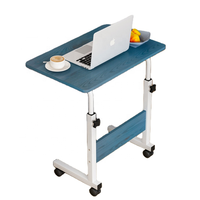 Table relevable pour bureau à domicile, mobilier informatique, bureau d'écriture réglable, mobile avec roulettes pour chambre, lit, MDF, métal, table de chevet, table à manger, table de travail