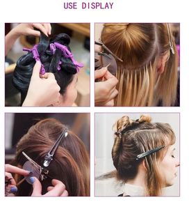 LOGO Offre Spéciale Clip séparateur <span class=keywords><strong>de</strong></span> vitesse pour coiffure <span class=keywords><strong>de</strong></span> fille <span class=keywords><strong>de</strong></span> beauté professionnel en gros pour une installation rapide et facile des extensions <span class=keywords><strong>de</strong></span> cheveux - Product Image 6