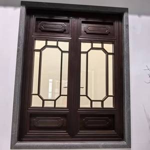 Ventana Abatible de Doble Vidrio Templado y Madera, Estilo Moderno, Aislamiento Acústico, Apertura Exterior, para Restaurantes y Villas Chinas - Product Image 2