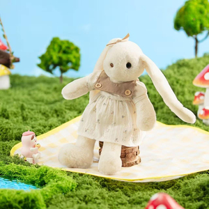 Peluche lapin mignon aux longues oreilles avec vêtements amovibles, jouet en peluche doux et moelleux pour enfants, cadeau d'anniversaire - Product Image 5