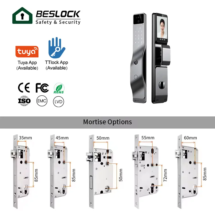 Factory 3d Face Recognition Smart Door Lock With Camera Cerradura Wifi Biometric Fingerprint Security Fully Automatic Smart Lock