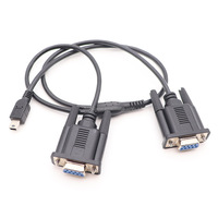 Conector Macho Miniusb5pin a Conector Hembra DB9P - Cable Adaptador de Uno a Dos para Cable de Puerto Serie RS232