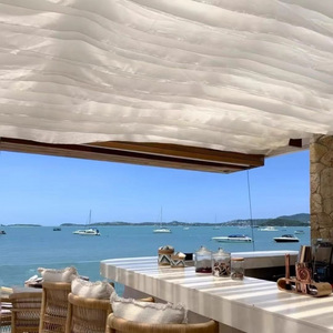 Nhà hàng ngoài trời trần thiết kế vẫy rèm xếp nếp Rèm Voan xếp nếp đám cưới sang trọng trang trí khách sạn mái treo xếp nếp - Product Image 3