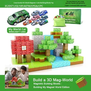 Bloques Magnéticos My World, Construye Mi Mundo Magnético, Juego de Bloques de Construcción Magnéticos de Plástico Multicolor, Bloques Magnéticos para <span class=keywords><strong>Minecraft</strong></span> - Product Image 6