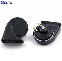 Klaxon de voiture universel 12V à double prise, design escargot à double tonalité avec haut-parleur coaxial puissant, noir, GUTO, neuf, garantie 1 an, sirène en plastique