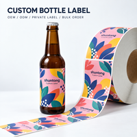 Étiquettes adhésives personnalisées imprimées pour aliments, impression couleur, découpe, finition mate, étiquettes en rouleau pour bouteilles de bière