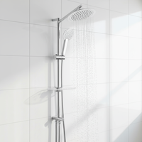 Ensemble de colonne de douche à effet pluie personnalisé avec logo ODM, sans robinet, en acier inoxydable 304, eau chaude et froide, pour l'approvisionnement des hôtels de luxe