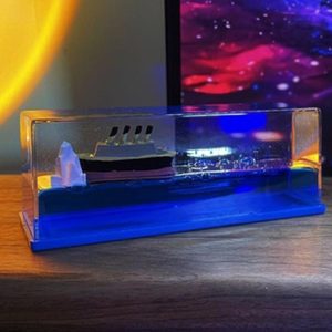 Adornos Decoración del hogar Descompresión Regalo <span class=keywords><strong>Juguete</strong></span> Titanic Cruise Fluid Líquido Reloj de arena <span class=keywords><strong>Barco</strong></span> Drift Botella <span class=keywords><strong>Barco</strong></span> de escritorio Miniaturas - Product Image 1