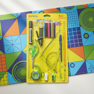 Multifunction Ruler Compass Set <strong>Middle</strong> <strong>School</strong> Students Compass Scissors Pen <strong>Drawing</strong> Measuring Rulers Set - Product Image 3