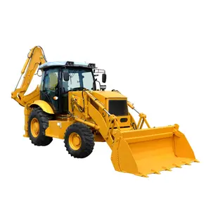 China Manufacturer Supplier 4X4 Tractor Wheel Excavator Cheap Backhoe Loader With Attachment