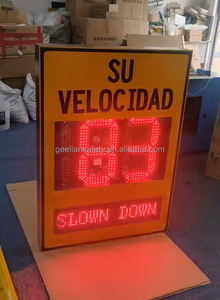 Sensor de radar de velocidad Detección de velocidad Detector de radar Láser de velocidad del coche Señal de límite solar Señal de <span class=keywords><strong>caja</strong></span> de luz LED con energía solar - Product Image 3
