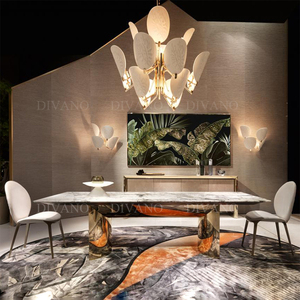 Home Furniture Modern Dining <b>Table</b> Luxury <b>Marble</b> Italian Luxury Dining <b>Table</b> Set VL IPE-DT-01-KERWAN Dining <b>Table</b> Luxury VL IPE- - Product Image 3