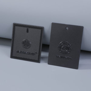 Etichette di abbigliamento tessuto di cotone per abbigliamento Custom Hang tag String Loop per vestiti di marca con Logo - Product Image 1