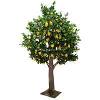 Vente chaude Citronnier Artificiel Intérieur Extérieur Supermarché Cour Restaurant Décoration Bonsaï À La Main Faux Arbre Fruitier