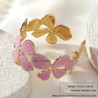 Gelang Bunga Model Baru Impor, Elegan, Serbaguna, Bahan Stainless Steel, Perhiasan Floral, Model FYD6238SZ