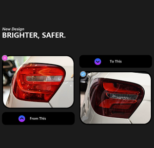 Feux arrière LED rouges AURON, style sportif, Mercedes Classe A W176 2013-2018 |   Kit de modernisation de phares à lentille transparente 6000K 6000 Lumens 12V 36W - Product Image 4