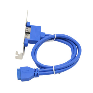 สายอะแดปเตอร์ 20 พินสำหรับเมนบอร์ดต่อพอร์ต USB 3.0 แบบคู่ สำหรับขยายช่องด้านหลังเคสคอมพิวเตอร์ สีฟ้า สายทองแดงปลอดออกซิเจน - Product Image 1