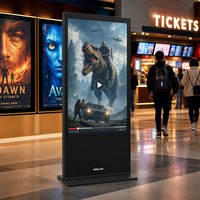 Display Digitale da 55 Pollici con Supporto da Pavimento per Pubblicità Video