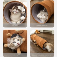 Tunnel pliable pour chat, tunnel interactif pour animaux de compagnie, jouet d'intérieur respirant et pliable
